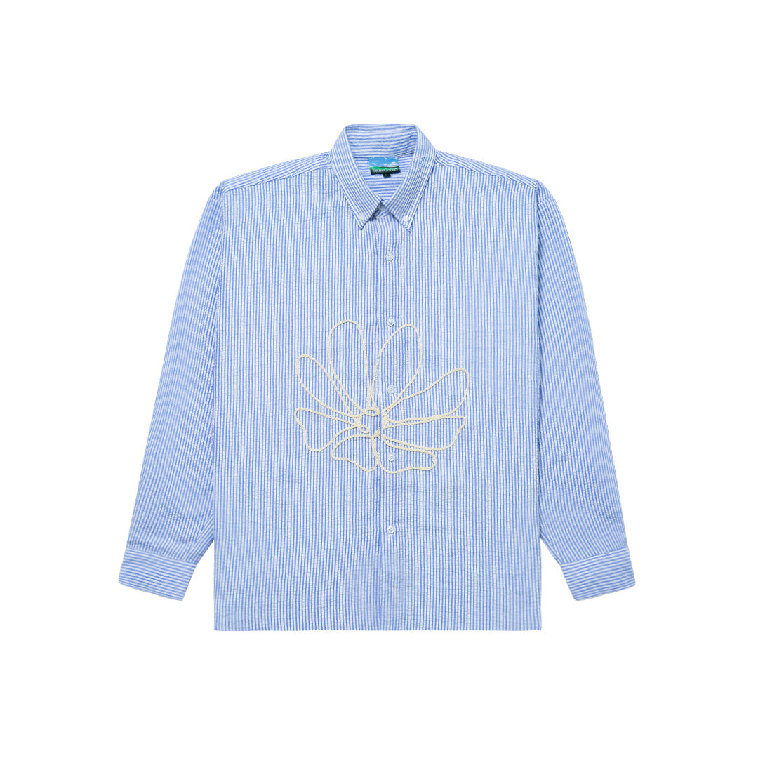 Floral Stripe Shirt White