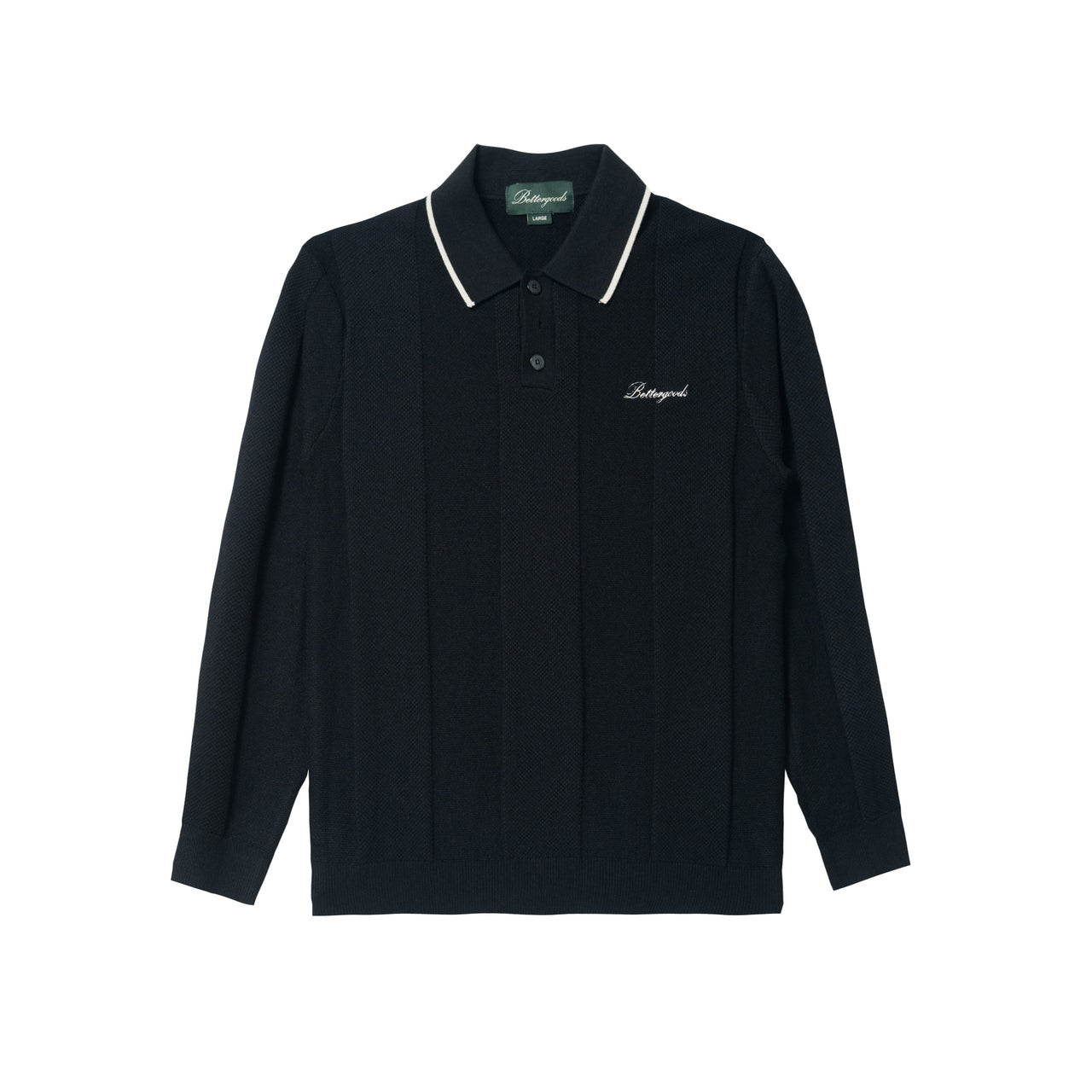 Classic Knitted Polo Shirt Black