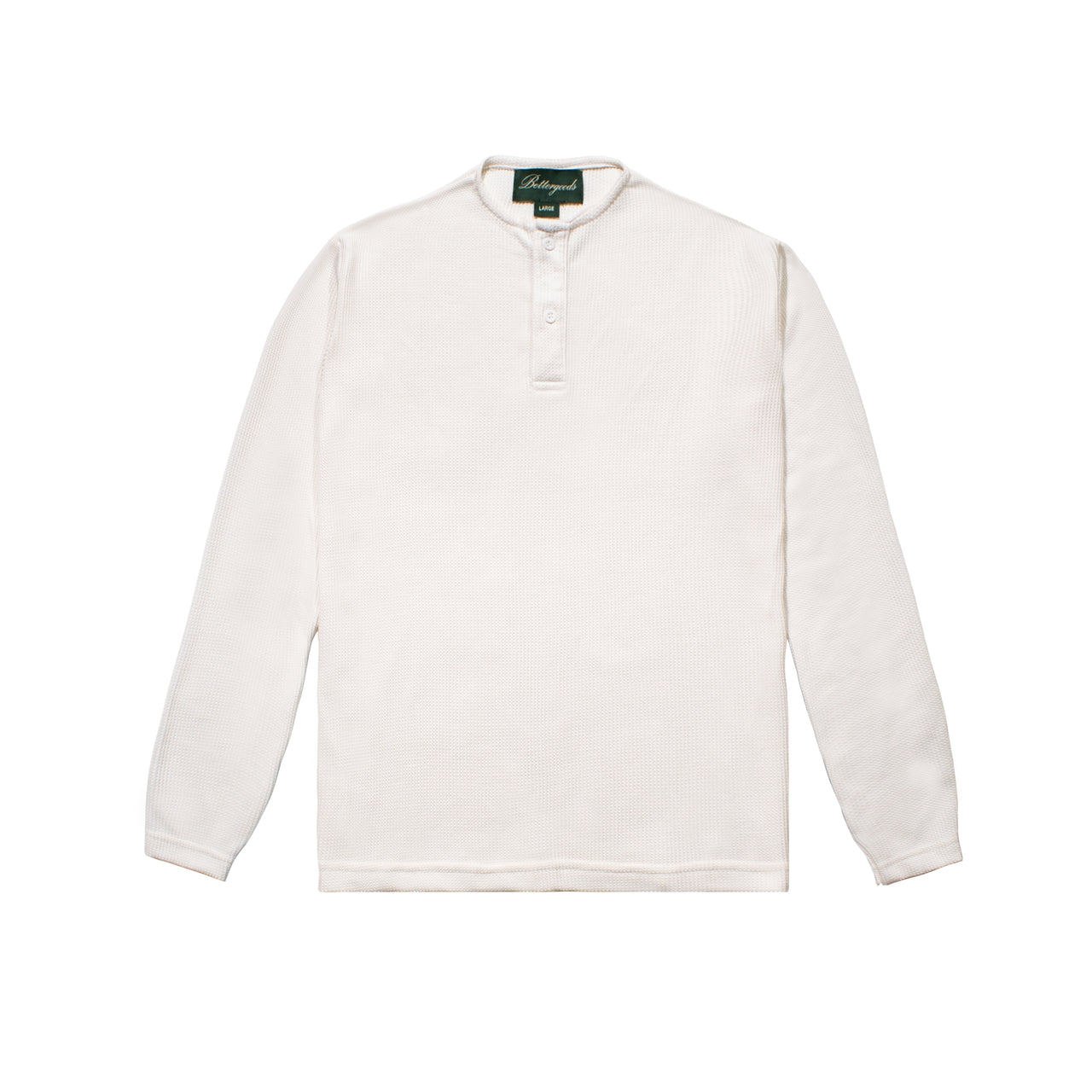Henley Waffle Longsleeve White