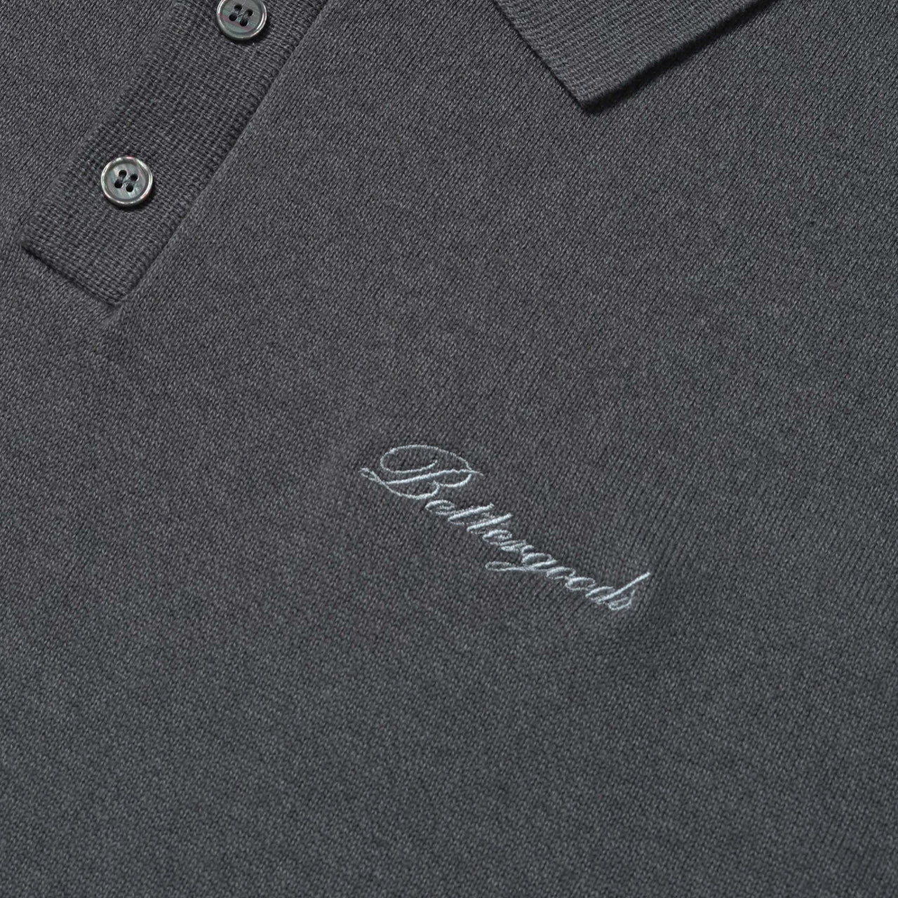 Basic Knitted Polo Shirt Grey