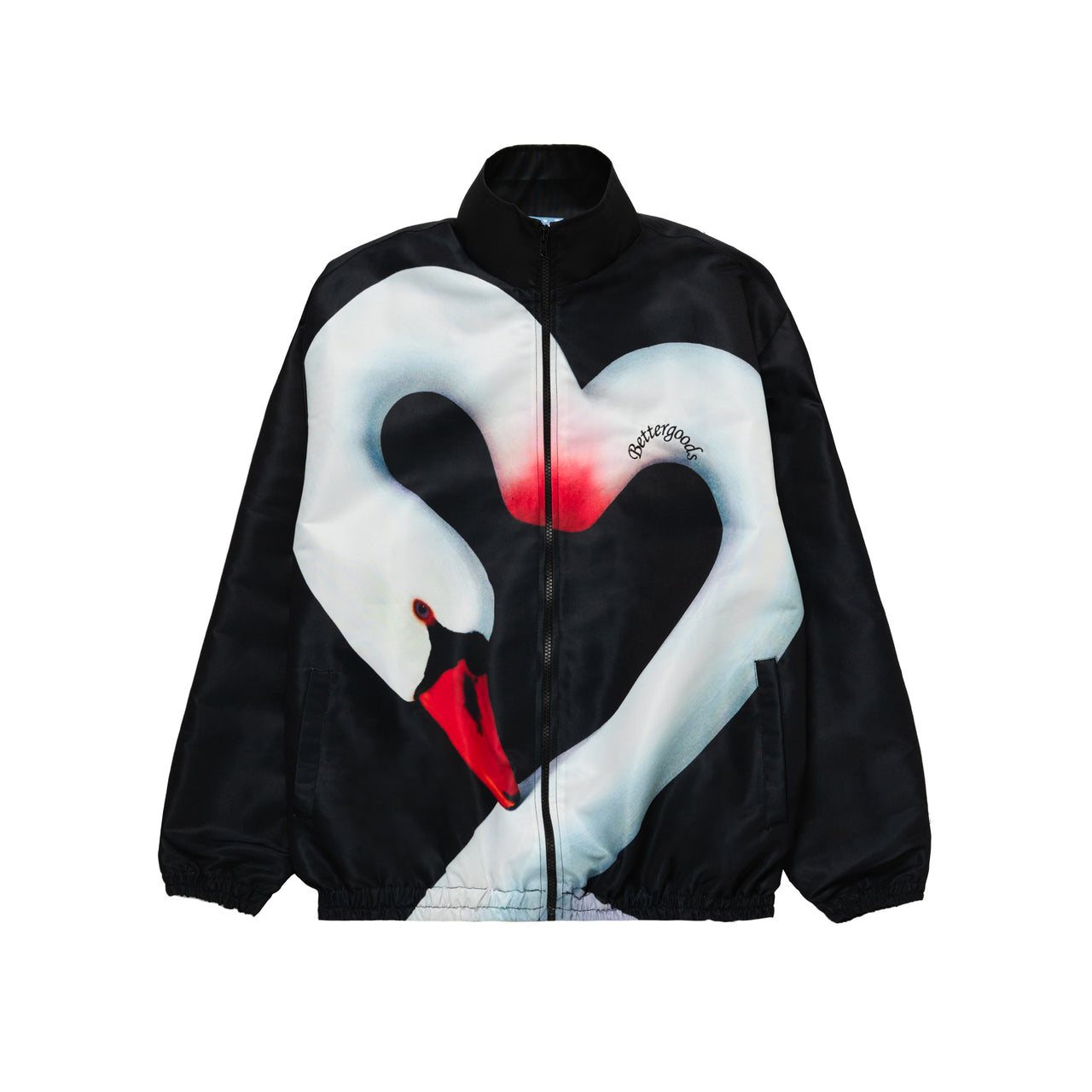 Swan Zip Up Jacket Black