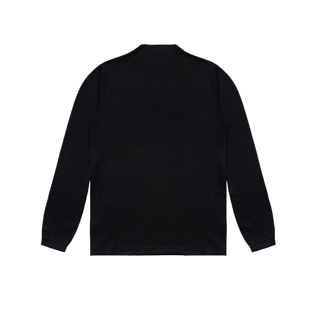 Henley Waffle Longsleeve Black