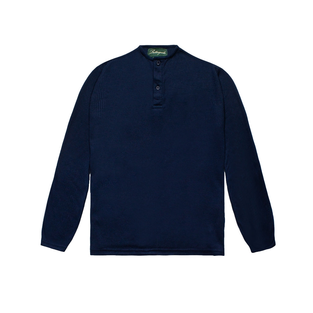 Henley Waffle Longsleeve Navy