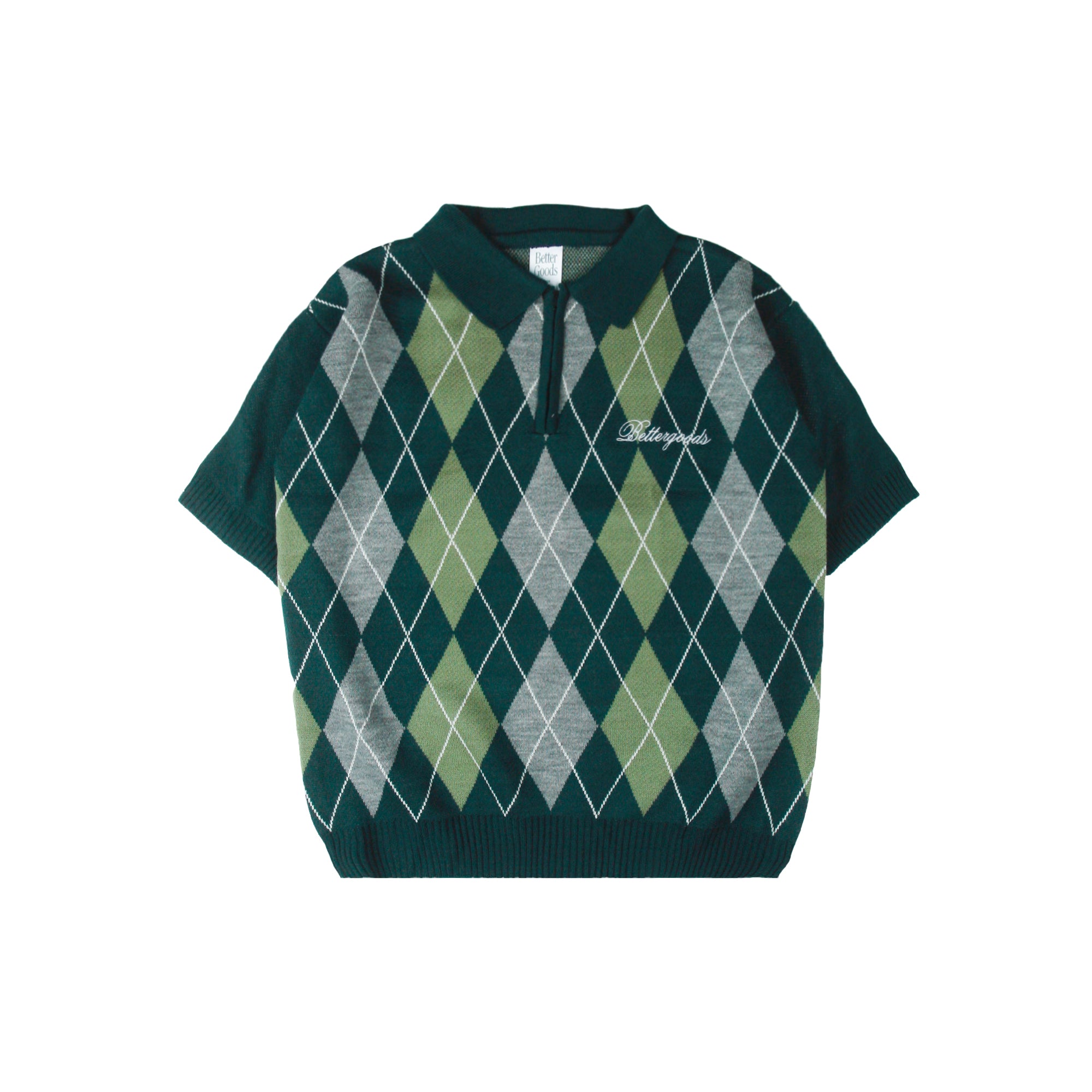 River Island Argyle Texture Knit T-Shirt