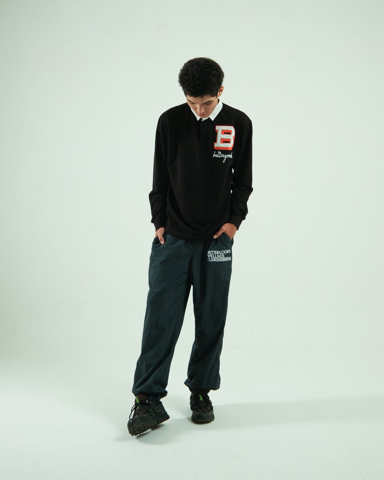 Chenille Rugby Shirt Ls Black